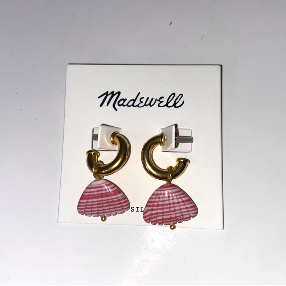Madewell Jewelry - New Madewell Shell Style Sterling Silver Posts Earrings